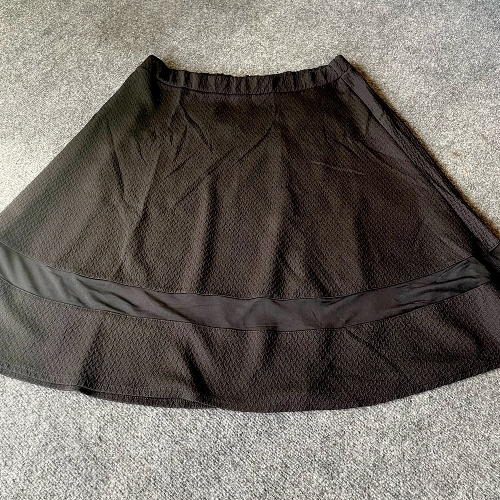 Double Click pull on A-line skirt Black polyester spandex mesh size 2X